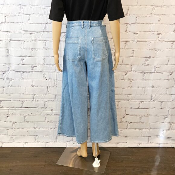 H&M - High waist culotte light wash blue jeans - Picture 9 of 11